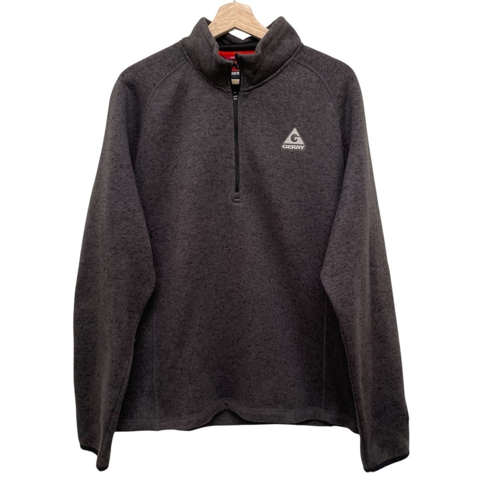Gerry 1/4 Zip Pullover Sweater Men's Charcoal Gray Men’s Zip-Up Sweater - Large